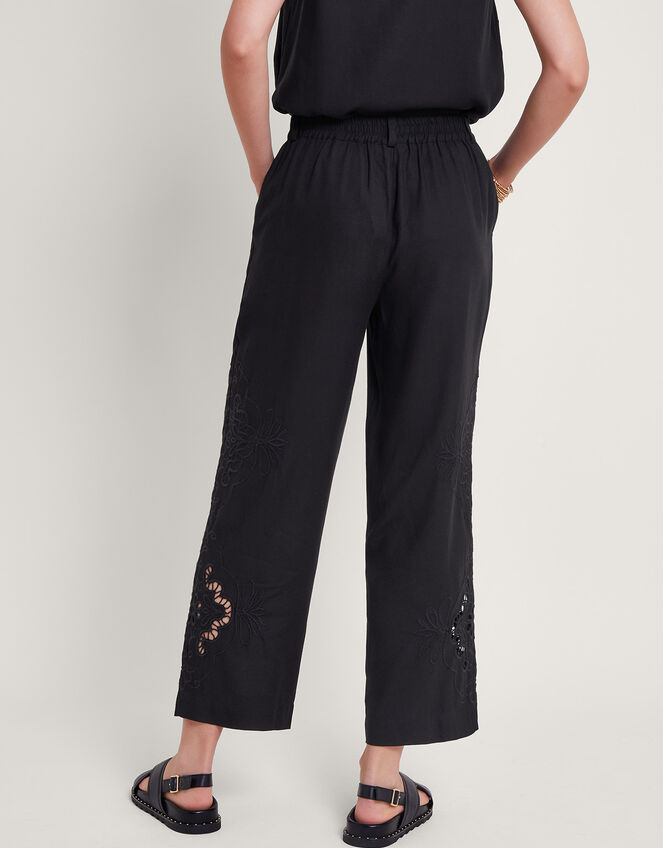 Cara Cutwork Trousers, Black (BLACK), large