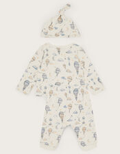 Newborn Hot Air Balloon Sleep Set, Green (GREEN), large