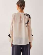 Ariah Floral Embellished Blouse, Cream (CREAM), large