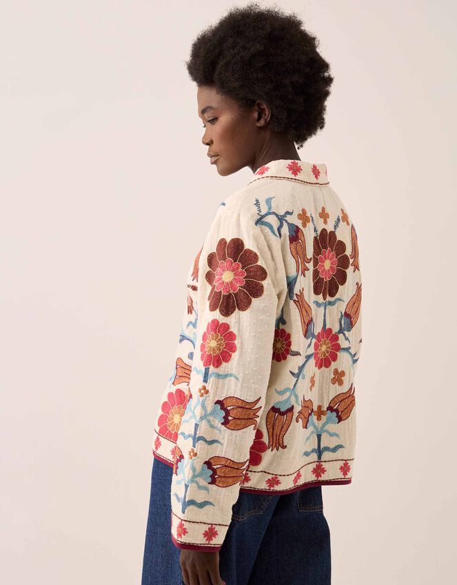 East Odeline Embroidered Dobby Jacket, Ivory (IVORY), large