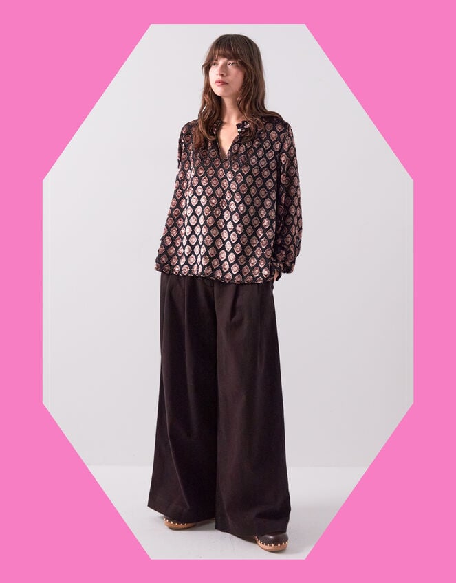 East Pheba Print Blouse, Black (BLACK), large