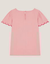 Embroidered Sequin Unicorn T-Shirt, Pink (PINK), large