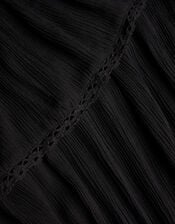 Asymmetrical Broderie Frill Dress, Black (BLACK), large
