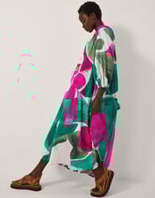 Miley Colour Block Midi Dress, Green (GREEN), large