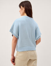 Lizzie Lemon Short Sleeve Jumper, Blue (BLUE), large