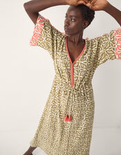 Elma Print Midi Beach Dress, Green (KHAKI), large