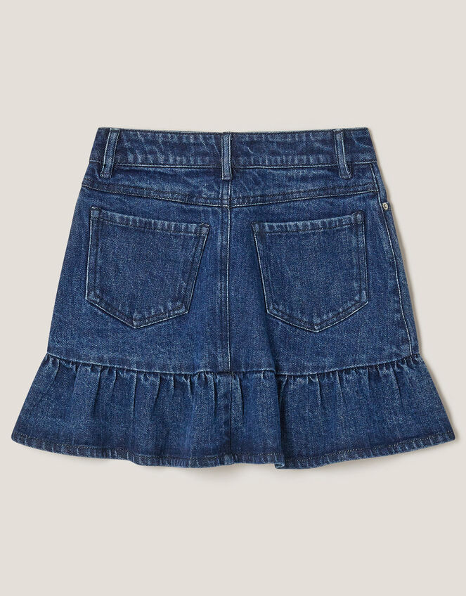 Jewel Heat Seal Denim Skirt, Blue (BLUE), large