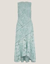 Gianna Sleeveless Lace Midi Dress, Green (SAGE), large