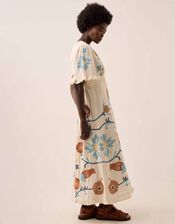 East Odeline Embroidered Dobby Maxi Dress, Ivory (IVORY), large