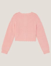 Bow Knit Cardigan, Pink (PINK), large