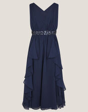Clemmie Sequin Chiffon Prom Dress, Blue (NAVY), large