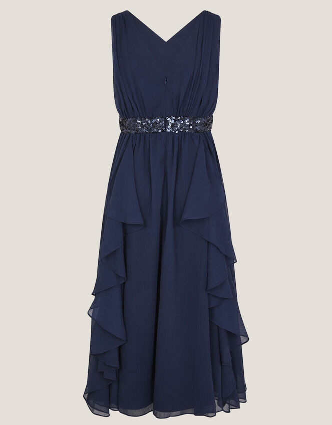 Clemmie Sequin Chiffon Prom Dress, Blue (NAVY), large