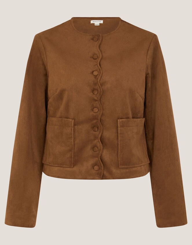 Isla Suedette Jacket, Brown (BROWN), large