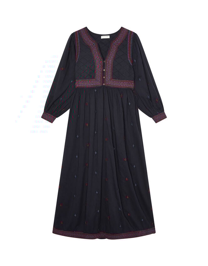 Maison Hotel Dalida Embroidered Dress, Blue (NAVY), large