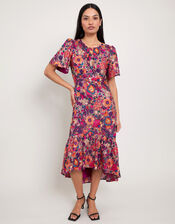 East Floral Print Midi Dress, Multi (MULTI), large