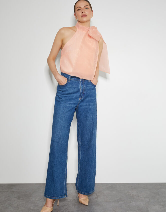 Vera Sleeveless Organza Pussybow Top, Pink (PINK), large