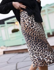 Crās Tail Leopard Print Midi Skirt, Leopard (LEOPARD), large