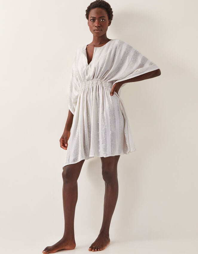 Sana Sequin Embellished Kaftan, Ivory (IVORY), large