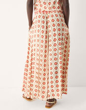 Maddie Floral Print Wide Leg Trousers, Ivory (IVORY), large