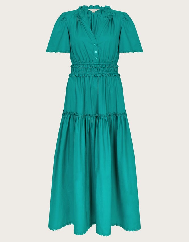 Lorena Frill Midi Dress, Teal (TEAL), large