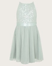 Keita Embellished Plisse Dress, Green (GREEN), large
