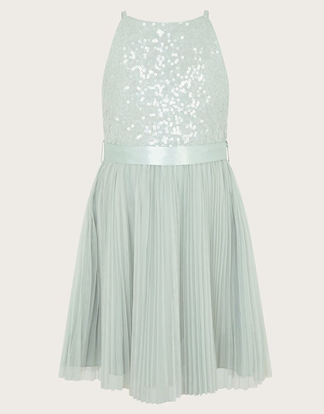 Keita Embellished Plisse Dress, Green (GREEN), large