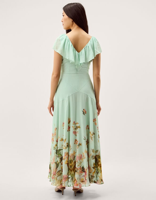 Aimee Floral Print Ruffle Maxi Dress, Green (SAGE), large