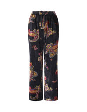 East Lucille Wide Leg Velvet Trousers, Black (BLACK), large