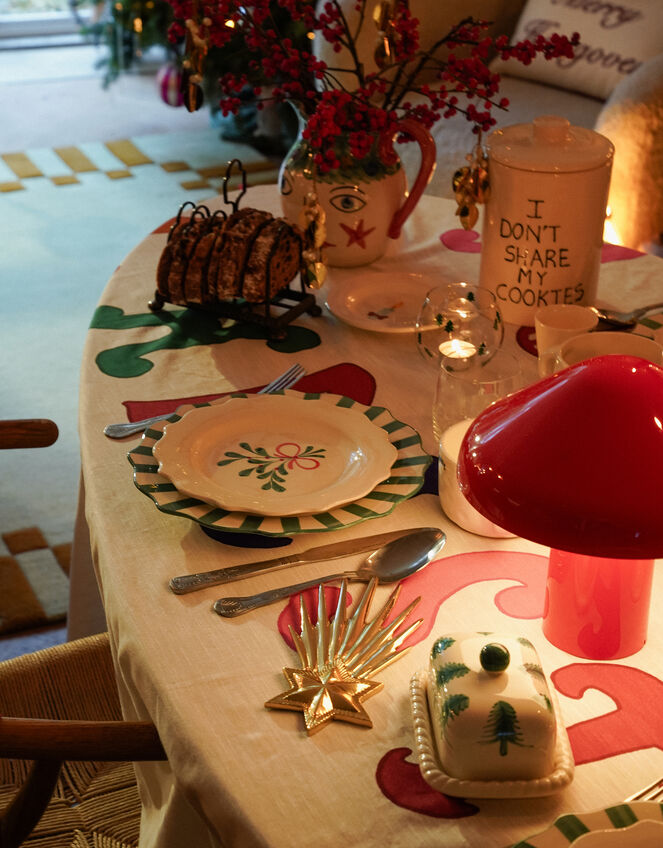 Anna + Nina Mistletoe Breakfast Plate, , large