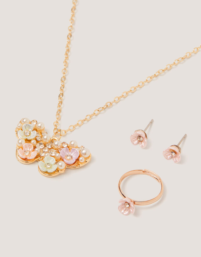Flower Butterfly Jewellery Set, , large