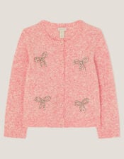 Bow Embellished Cardigan, Pink (PINK), large