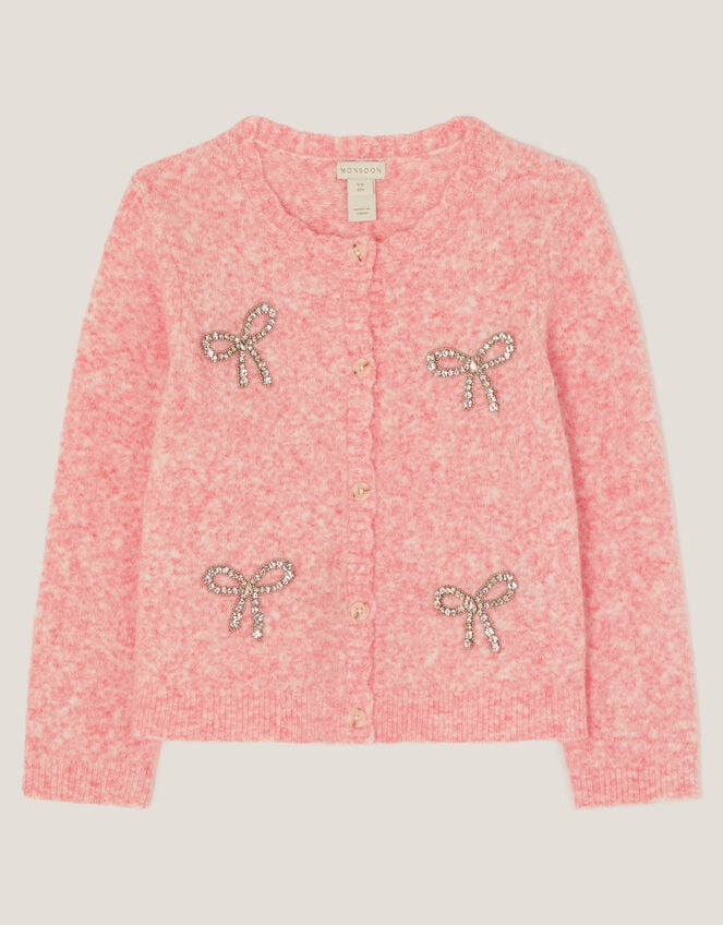 Bow Embellished Cardigan, Pink (PINK), large