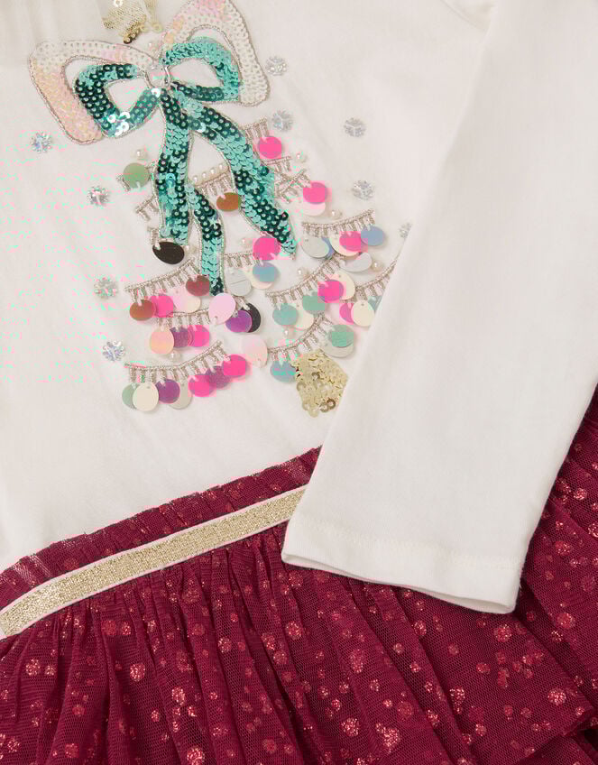 Christmas Tree Tulle Disco Dress, Red (RED), large