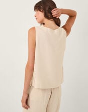 Lucy Linen Blend Tank Top , Natural (NATURAL), large