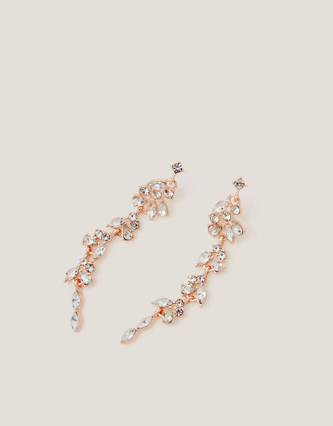 Diamanté Gemstone Drop Earrings, , large