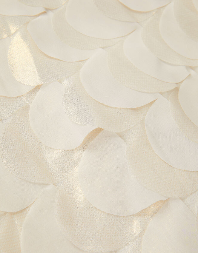 Jazzy Shimmer Scallop Frill Dress, Gold (GOLD), large