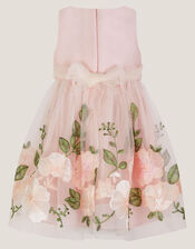Baby Olene Floral Embroidered Tulle Dress, Pink (PALE PINK), large