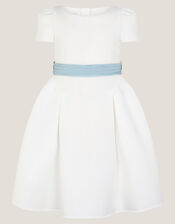 Polly Cap Sleeve Bow Party Dress, Ivory (IVORY), large