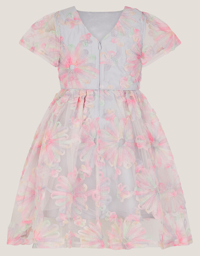 Haisley Appliqué Flower Tulle Dress, Multi (MULTI), large