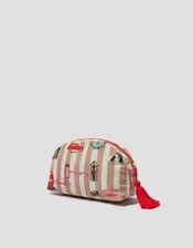 Stripe London Zip Make Up Bag, , large