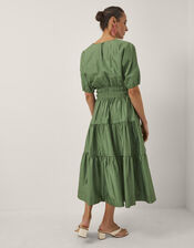 Devotion Twins Geraros Tiered Midi Dress, Green (GREEN), large