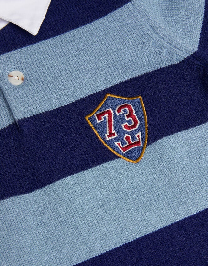 Varsity Stripe Polo Jumper, Blue (BLUE), large