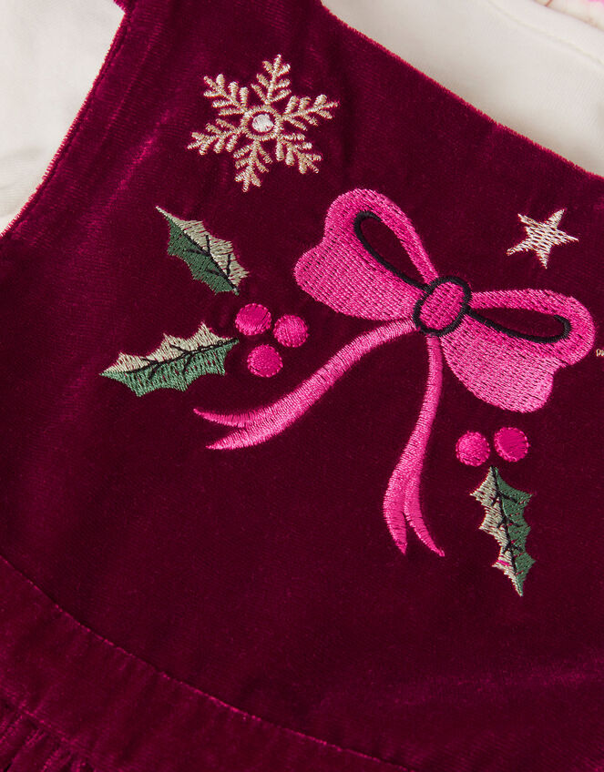 Baby Top & Christmas Pinafore Dress Set, Red (RED), large