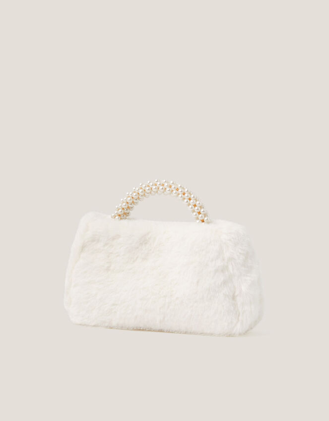 Fluffy Pearl Handle Bag, , large
