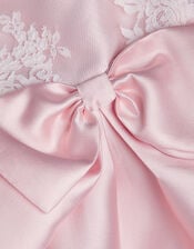 Baby Juniper Satin Lace Bow Bridesmaid Dress, Pink (PINK), large