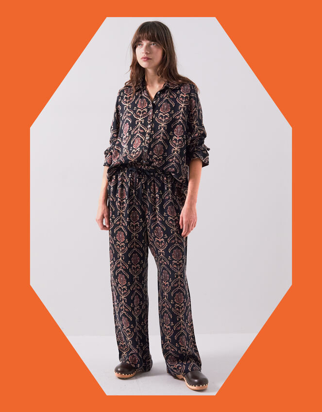East Jesi Print Satin Trousers, Multi (MULTI), large