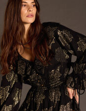 East Jacquard Maxi Dress, Black (BLACK), large