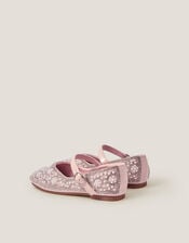 Rhinestone Pearl Embellished Ballet Flats, Pink (PINK), large