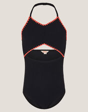 Halter Cut Out Swimsuit, Black (BLACK), large
