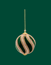 Anna + Nina Velvet Diamanté Christmas Bauble, , large